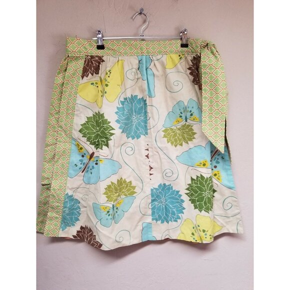 Amy Butler Barcelona Skirt A-Line with Apron Womens Size Medium Flower Butterfly - Picture 1 of 8